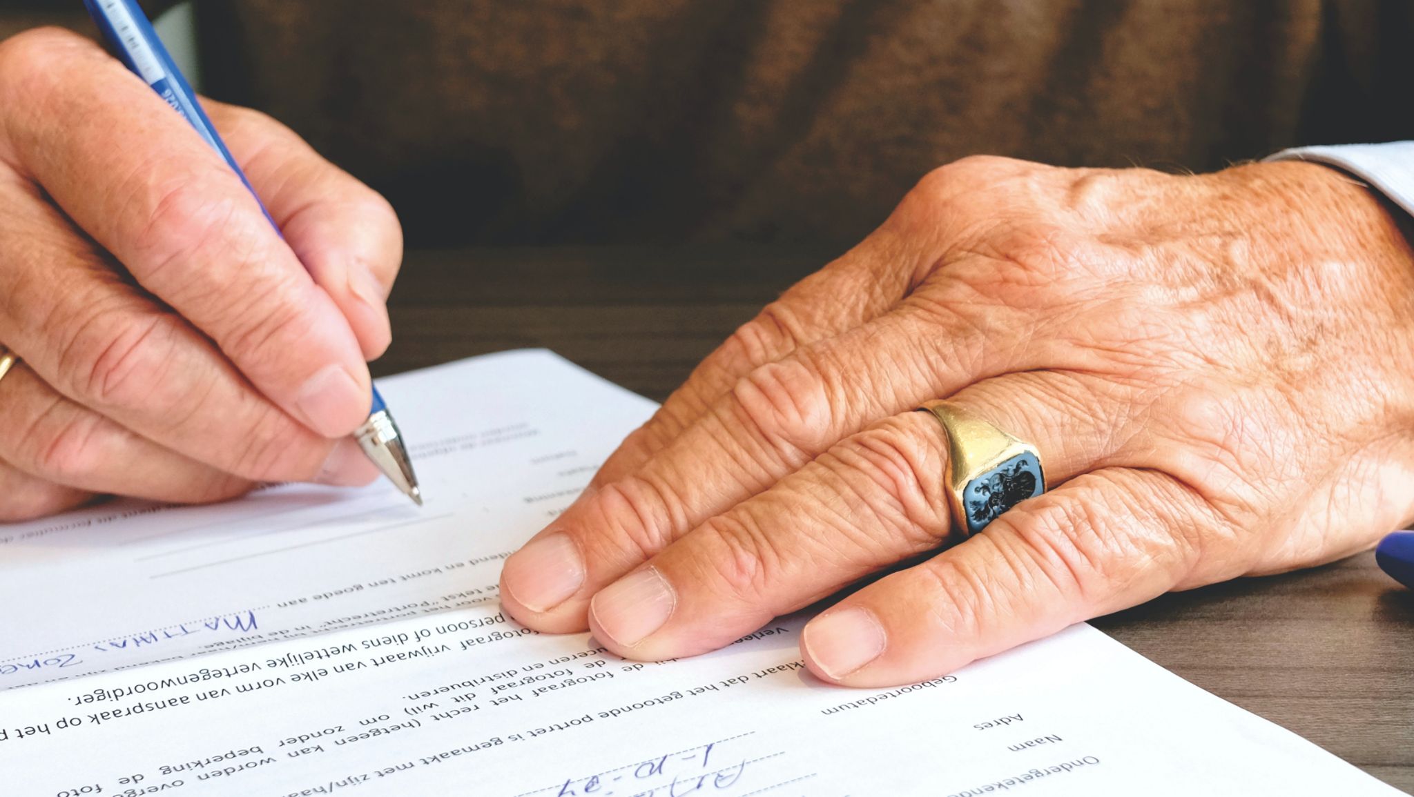 A person signing a legal document
